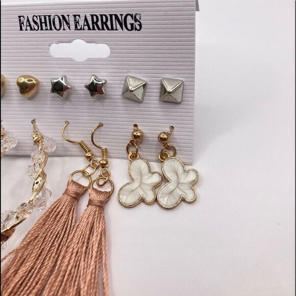 6 pairs of stud dangle hoop earrings - Picture 4 of 5